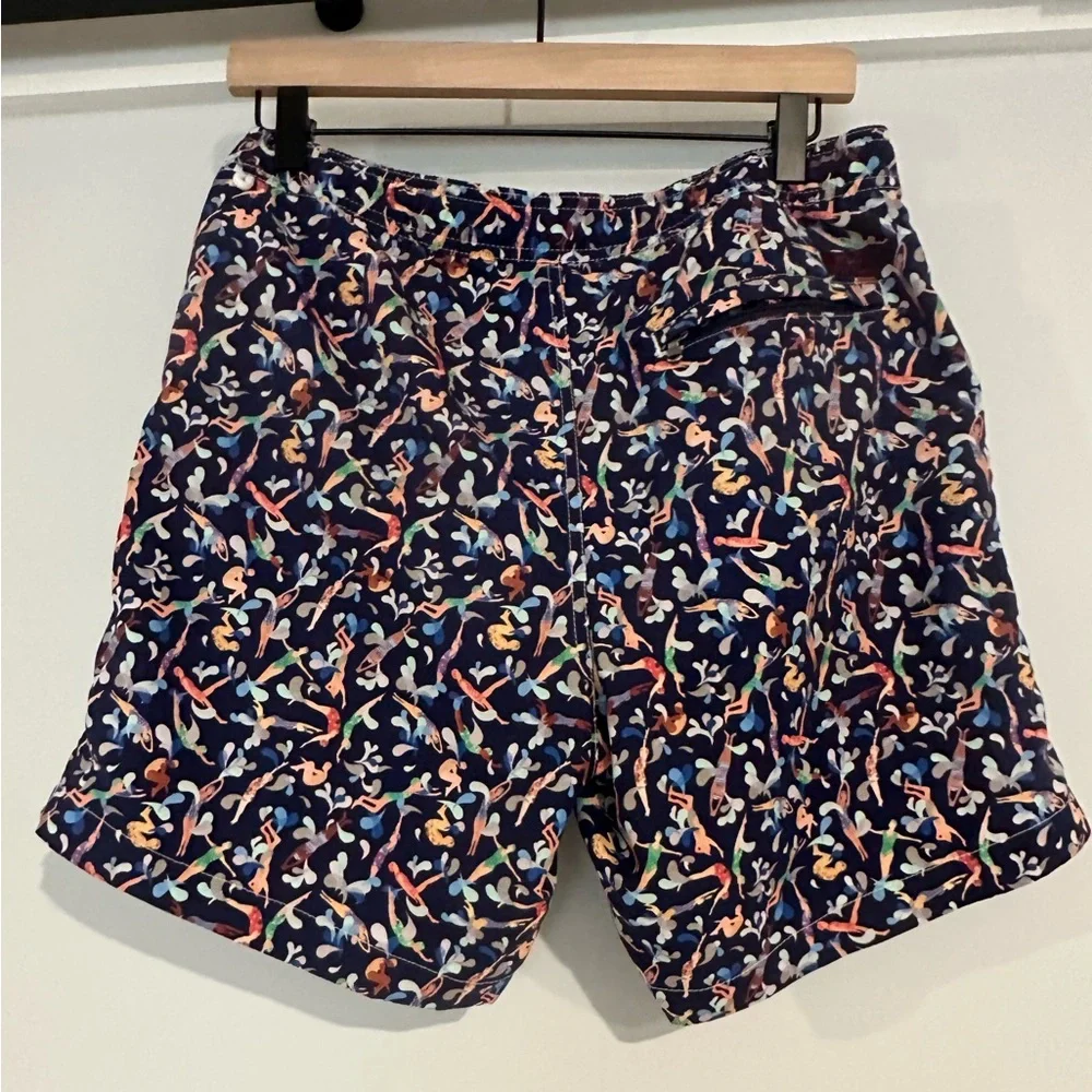 J.‎ Crew x Liberty Swim Trunks in Liberty swimmers print- Navy/Multi- 30